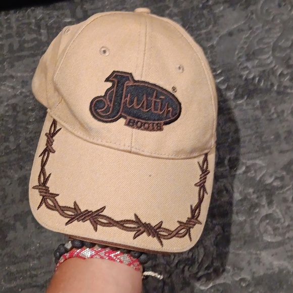 Justin Boots Rhinestone Cap Hat Cowboy Cap Adjustable Brown - Picture 4 of 6